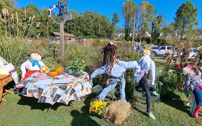 Megan Horn/The Clayton Tribune. The area was also decorated with fall scarecrows, painted pumpkins and corn stalks for purchase.