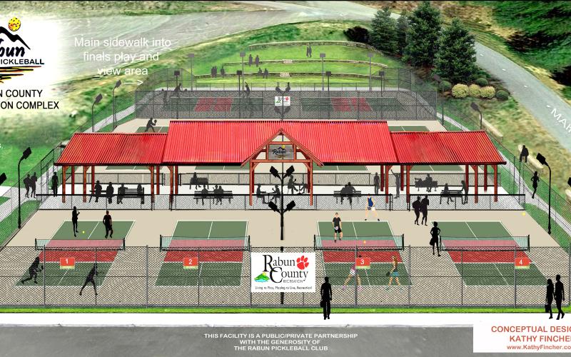 The Rabun Pickleball Club presented designs for new outdoor pickleball courts that will a new addition to the Rabun County Recreation Department on Sunday, March 10.  Courtesy of Kathy Fincher.