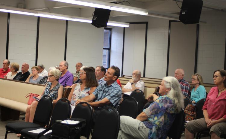 Megan Broome/The Clayton Tribune. Members of the community participate in discussion about what to put in the Rabun County Joint Comprehensive Plan at a meeting at the Clayton Municipal Complex on Monday. This was one of several scheduled meetings in different municipalities. 