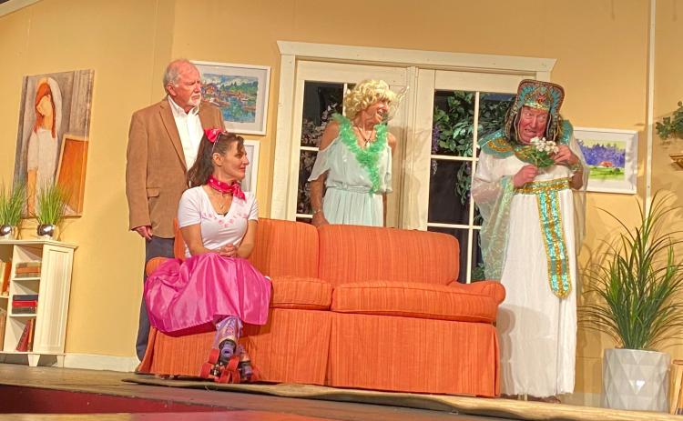 The members of the North Georgia Community Players will perform “Leading Ladies” Friday, Saturday and Sunday. Cast members are Steven Webster (Rev. Wooley), James Cash (Butch), Ron Leslie (Doc), seated Julie Best (Audrey), Ricky Siegel (Jack/Stephanie), David Spivey (Leo/Maxine), Susan Kent (Florence Snider), and Julie Harris (Margaret “Meg” Snider). Tickets are $12-$20 and shows will be at the Dillard Playhouse.