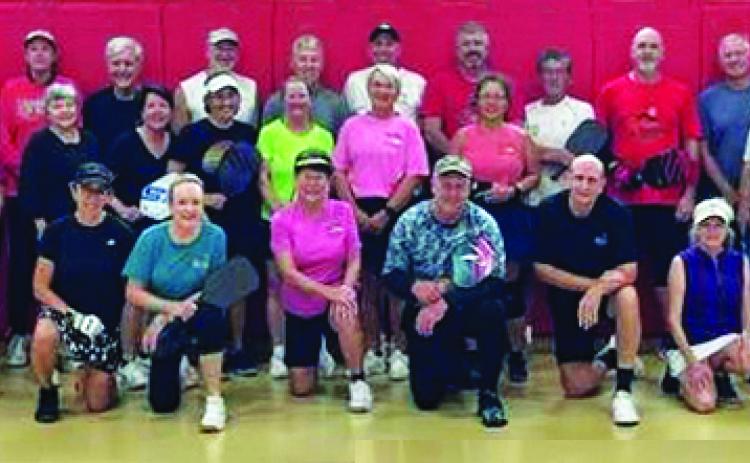 Photo courtesy of Larry Walker. Both Rabun County and Franklin’s Rec departments pose for a photo during the pickleball tournament at Rabun County Rec Department on Saturday, Nov. 12. 