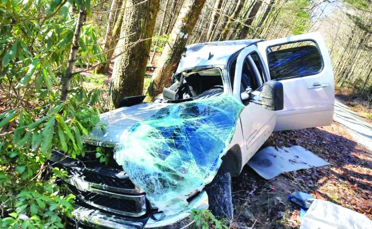 Rabun County Fire Services Station 8 Facebook page. A Clayton man was seriously injured after his 2013 Chevrolet Silverado traveled off the roadway and struck a tree on Hale Ridge Road near the Georgia-North Carolina state line Jan. 4. 