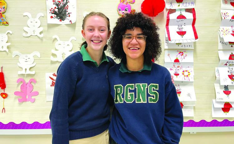 Submitted photo. Class of 2025 students Kite Stribling (left) of Sautee Nacoochee, Ga., and Savanna Jones of Cashiers, N.C., have earned full scholarships for a Chinese Immersion Program.