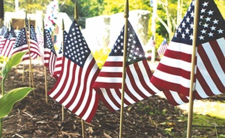 File photo. Minature American flags have been placed in many locations in Rabun County in honor of Memorial Day. Patriotism is abundant on holidays.