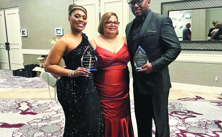 Submitted photo. Dr. Erine Raybon-Rojas, pulmonary critical care intensivist at NGMC Gainesville; Olga Turner, Chef Juan Turner’s wife; Chef Juan Turner, director of nutritional services at NGMC Barrow.