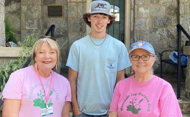 Submitted photo. Scholarship Committee Chair Karon Fickey (from left), scholarship recipient Ethan Mazarky and Mountain Ivy Garden Club President Kitty Wise.