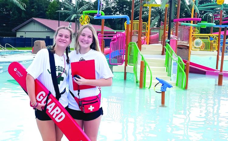 Submitted photo. Carsyn Griffis of Tallulah Falls and Molly Rickman of Tiger worked and competed at the Georgia Recreation and Park Association’s Summer Lifeguard Competition in Jonesboro.