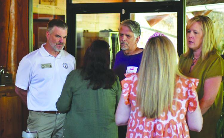 Enoch Autry/The Clayton Tribune. State Rep. Victor Anderson listens to residents on Sept. 24 at a meet-and-greet event at LaPrade’s.