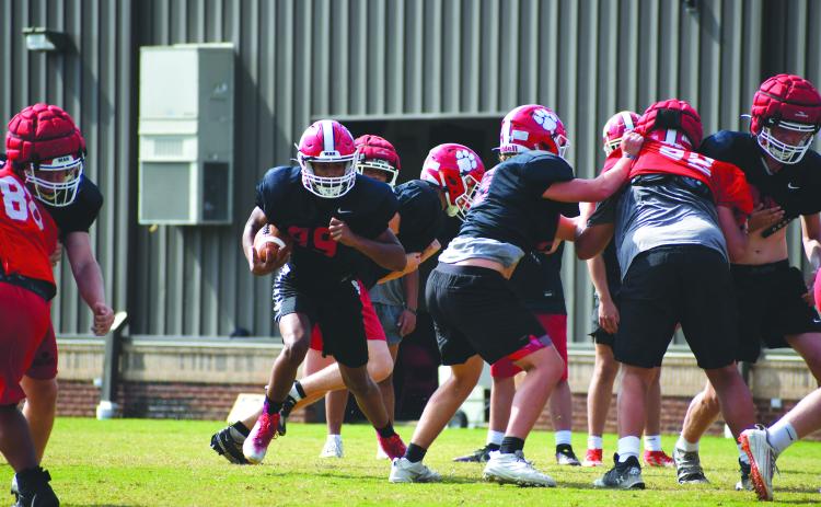 Wade Cheek/The Clayton Tribune. The Rabun County Wildcats practice Monday in preparation for Friday’s home game against Heard County for the Hall of Fame Game. The Wildcats (2-1) currently are ranked No. 7 in Class A Division I.