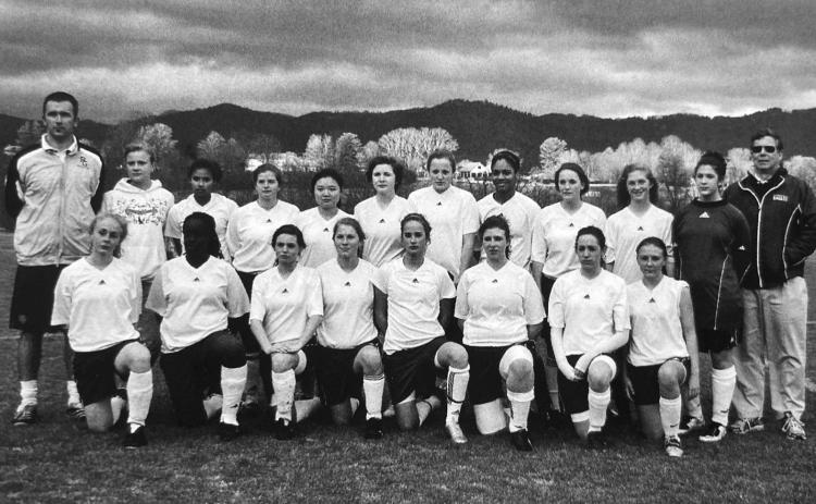Submitted. Jesse Greener and Daniel Ostojic will be inducted in the Rabun Gap-Nacoochee School Athletic Hall of Fame on Oct. 14. While in school at Rabun Gap, Greener played on Coach Ostojic’s soccer team. Here, Greener is pictured in the middle of the front row while Ostojic is on the far left.