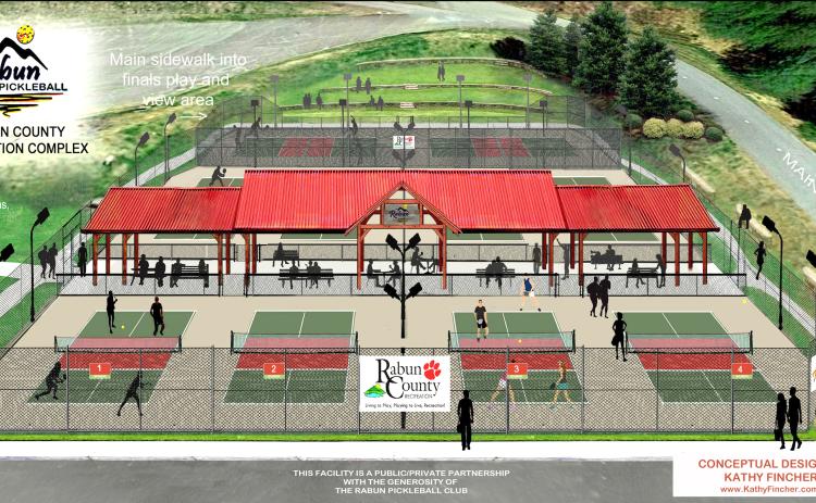 The Rabun Pickleball Club presented designs for new outdoor pickleball courts that will a new addition to the Rabun County Recreation Department on Sunday, March 10.  Courtesy of Kathy Fincher.